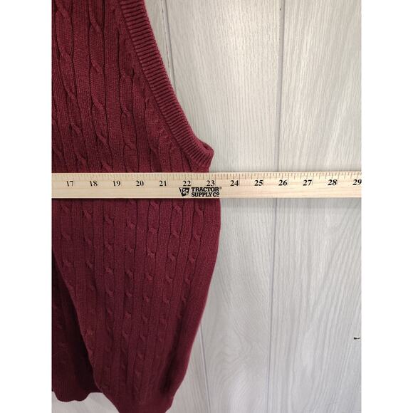 Men's Oak Hill Cable Knit Sweater Size 2xl Burgundy Preppy Church Office Comfort - Picture 8 of 8